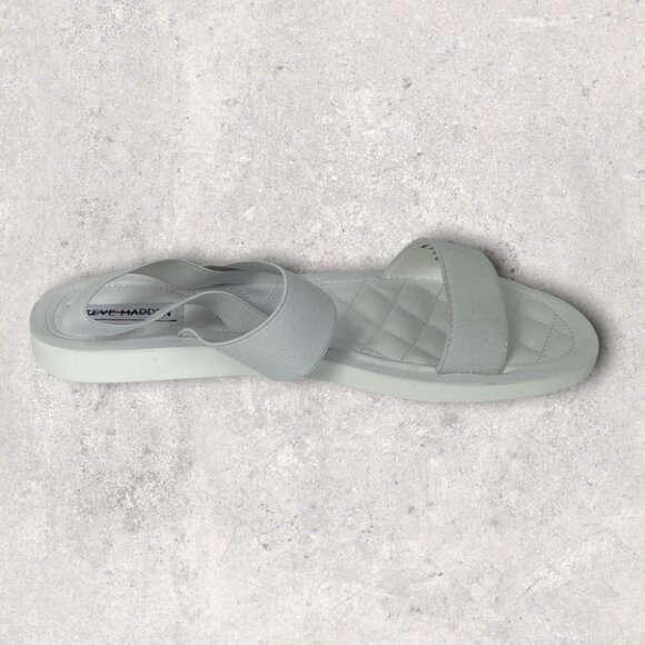 Steve Madden Rafa Sandals White Size 9.5 Nordstrom Slip On Elastic Strap Shoes - Picture 2 of 8